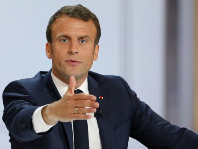 Le président Emmanuel Macron livre devant la presse ses réponses au grand débat, le 25 avril 2019 à Paris - ludovic MARIN [AFP]