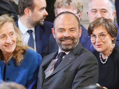 Edouard Philippe et plusieurs de ses ministres, le 25 avril 2019 lors de la conférence de presse d'Emmanuel Macron à l'Elysée à Paris. - ludovic MARIN [AFP/Archives]