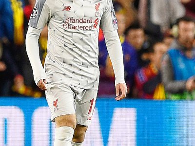 L'attaquant égyptien de Liverpool Mohamed Salah déçu à la fin du match contre Barcelone, le 1er mai 2019 au Camp Nou - Josep LAGO [AFP]