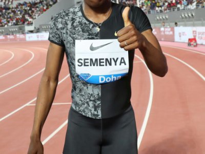 La Sud-Africaine Caster Semenya remporte le 800 m à Doha en Ligue de Diamant le 3 mai 2019 - Karim JAAFAR [AFP]
