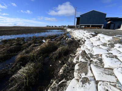 Le permafrost fond près du village de Quinhagak, le 12 avril 2019 en Alaska - Mark RALSTON [AFP/Archives]