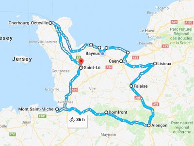 Le parcours prévu du lundi 13 mai au lundi 20 mai 2019 - Normand E-Bike