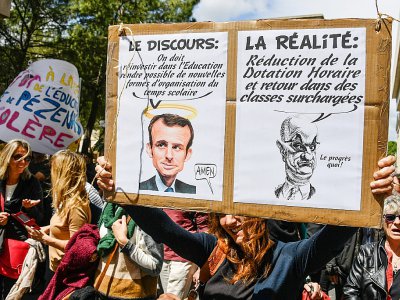 Manifestation contre le projet de réforme de la fonction publique, à Montpellier, le 9 mai 2019 - Pascal GUYOT [AFP/Archives]