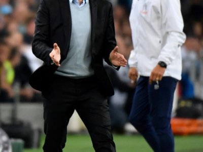 L'entraîneur de l'Olympique de Marseille Rudi Garcia pourrait faire les frais des modestes résultats cette saison de son équipe, qu'il encourage le 12 mai 2019 au stade Vélodrome de Marseille - GERARD JULIEN [AFP]