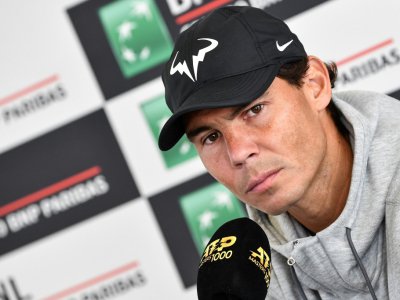 L'Espagnol Rafael Nadal en conférence de presse, le 13 mai 2019 à Rome - Andreas SOLARO [AFP]