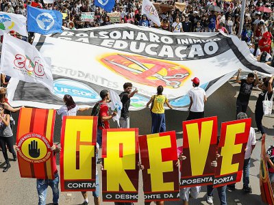 Manifestation de défense de l'université, le 15 mai 2019 à Brasilia - Sergio LIMA [AFP]