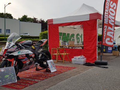 Une moto du "Mig" est exposé au Relais-Calmos de Sées, qui porte désormais son nom. - Eric Mas