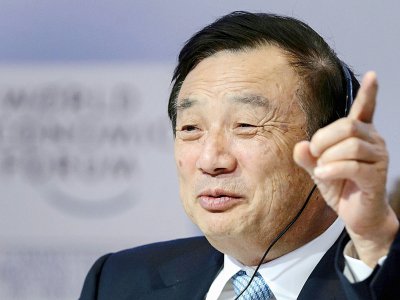 Le fondateur de Huawei Ren Zhengfei le 22 juin 2015 au Forum de Davos - Fabrice COFFRINI [AFP/Archives]