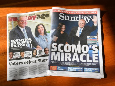 Prime Minister Scott Morrison's Liberal-National coalition bucked the polls to secure a victory for the ages - William WEST [AFP]