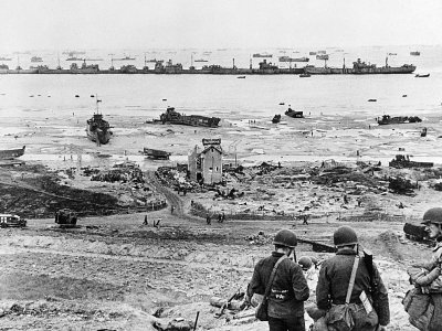 Les troupes alliées débarquent sur une plage de Normandie, le 6 juin 1944 - - [AFP/Archives]