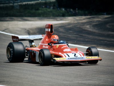 Niki Lauda drives pilote sa Ferrari 312 B3 lors du Grand Prix de France à Dijon-Prénois le 7 juillet 1974 - - [AFP]
