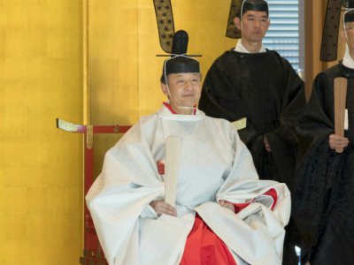 Le nouvel empereur du Japon Naruhito le 8 mai 2019 au palais impérial de Tokyo - HANDOUT [IMPERIAL HOUSEHOLD AGENCY/AFP/Archives]