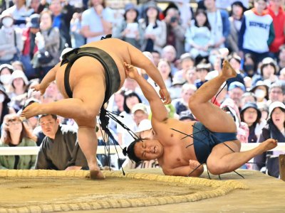 Des sumo à Tokyo le 15 avril 2019 - CHARLY TRIBALLEAU [AFP/Archives]