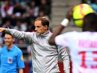 L'entraîneur du PSG, Thomas Tuchel, donne des instructions lors du match contre Reims en L1 au stade Auguste-Delaune, le 24 mai 2019 - FRANCK FIFE [AFP]