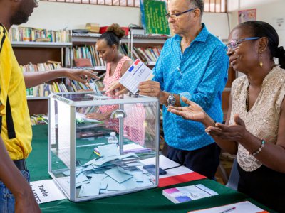 Bureau de vote, à Remire-Montjoly, Guyane, le 25 mai 2019 - jody amiet [AFP]