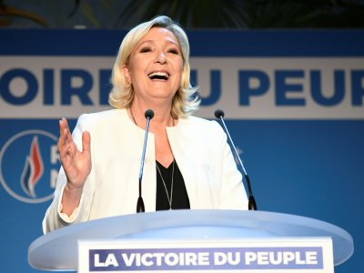 La présidente du Rassemblement National (RN) Marine Le Pen s'exprime après les résultats du scrutin européen, le 26 mai 2019 à Paris - Bertrand GUAY [AFP]