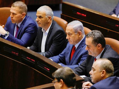 Le Premier ministre israélien Benjamin Netanyahu lors d'une réunion du Parlement (Knesset), le 29 mai 2019 - MENAHEM KAHANA [AFP]