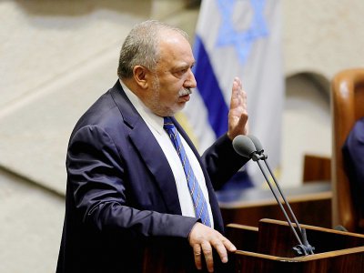 Le chef du parti nationaliste et laïc Israel Beiteinou, Avigdor Lieberman, le 29 mai 2019 au parlement israélien à Jérusalem - MENAHEM KAHANA [AFP]