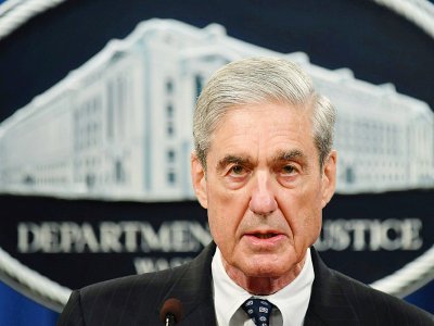 Robert Mueller lors de son allocution au ministère américain de la Justice, le 29 mai 2019 à Washington - MANDEL NGAN [AFP]