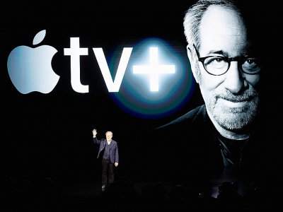 Le réalisateur Steven Spielberg, lors de la présentation d'Apple TV+ le 25 mars 2019 à Cupertino (Californie) - NOAH BERGER [AFP/Archives]