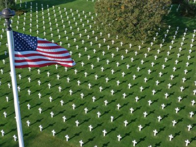 Le cimetière américain de Colleville-sur-Mer en octobre 2018 - DAMIEN MEYER [AFP/Archives]