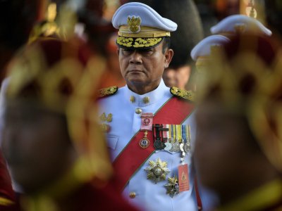 Le Premier ministre thaïlandais, le général Prayut Chan-O-Cha, pendant la cérémonie de couronnement du roi Maha Vajiralongkorn à Bangkok, le 5 mai 2019 - Lillian SUWANRUMPHA [AFP/Archives]
