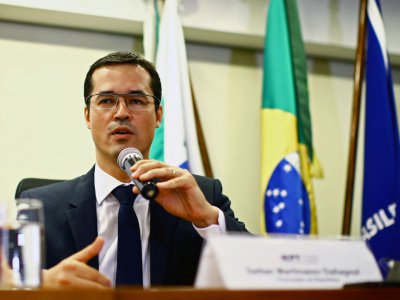 Deltan Dallagnol, procureur en charge de l'enquête Lava Jato, le 7 décembre 2017 à Curitiba (Brésil) - Heuler Andrey [AFP/Archives]