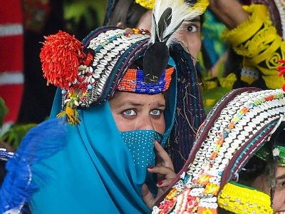 Une femme kalash pendant le festival du Printemps, le 15 mai 2019 à Bumburate, au Pakistan - AAMIR QURESHI [AFP]