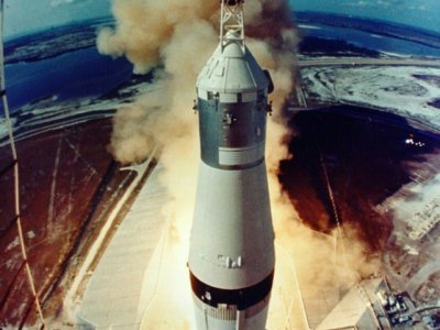 Décollage de la mission Apollo 11 le 16 juillet 1969 depuis le centre spatial Kennedy en Floride - HO [NASA/AFP]