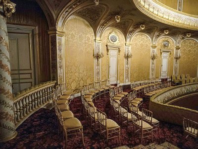 Loge impériale du théâtre rénové du château de Fontainebleau, le 17 juin 2019 - Christophe ARCHAMBAULT [AFP]