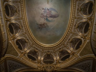 Plafond peint du théâtre impérial de Fontainebleau, le 17 juin 2019 - Christophe ARCHAMBAULT [AFP]