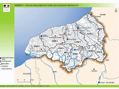 Carte des différentes zones concernées. - Préfecture de Seine-Maritime