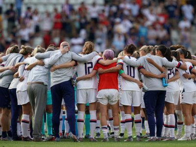 Les Américaines qualifiées pour les quarts de finale du Mondial le 24 juin 2019 à Reims - Lionel BONAVENTURE [AFP]