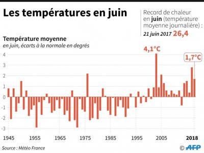 Les températures en juin - Simon MALFATTO [AFP]