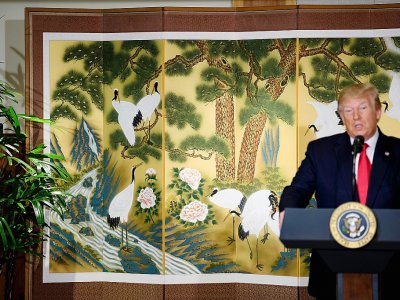 Le président américain Donald Trump s'adresse à des responsables d'entreprise à Séoul le 30 juin 2019 - Brendan Smialowski [AFP]