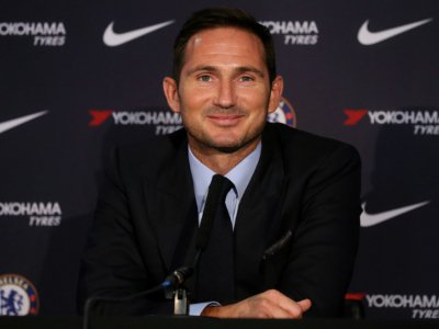 Le nouvel entraîneur de Chelsea,  Frank Lampard, en conférence de presse à Stamford Bridge à Londres, le 4 juillet 2019 - ISABEL INFANTES [AFP]