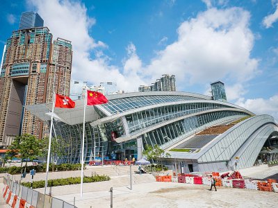 La gare de West Kowloon d'où partent les trains à grande vitesse pour la Chine continentale, le 10 septembre 2018 à Hong Kong - ANTHONY WALLACE [AFP/Archives]