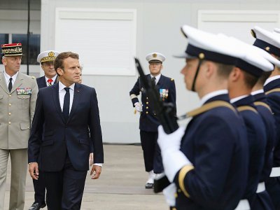 Emmanuel Macron le 12 juillet 2019 à Cherbourg - Ludovic MARIN [AFP]