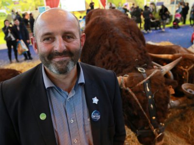 Bruno Dufayet, président de la Fédération nationale bovine (FNB), au salon de l'agriculture, en février 2018 - JACQUES DEMARTHON [AFP/Archives]