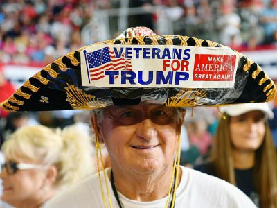 Un supporter du président américain Donald Trump lors d'un meeting "Make America Great Again" en Caroline du Nord - Nicholas Kamm [AFP]