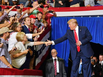 Donald Trump lors de son arrivée sur scène à Greenville le 17 juillet 2019 - Nicholas Kamm [AFP]