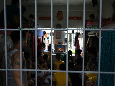 Des mineurs détenus dans un centre de rééducation juvénile à Malolos, le 21 mai 2019 aux Philippines - TED ALJIBE [AFP]
