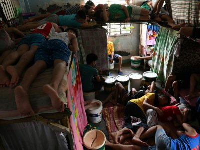 Des mineurs détenus dans un centre de rééducation juvénile à Malolos, le 21 mai 2019 aux Philippines - TED ALJIBE [AFP]