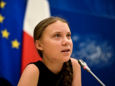 La Suèdoise Greta Thunberg, figure de la lutte contre le changement climatique, à l'Assemblée nationale, le 23 juillet 2019 à Paris - Lionel BONAVENTURE [AFP]