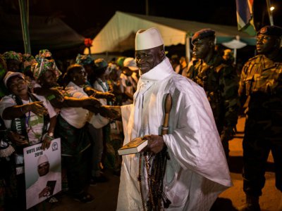 Yahya Jammeh à Brikama en Gambie, le 24 novembre décembre 2016 - Marco LONGARI [AFP/Archives]