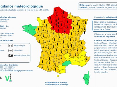 L'Orne et la Seine-maritime sont en vigilance rouge. - Meteo France