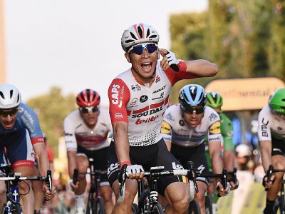 L'Australien Caleb Ewan remporte la dernière étape du Tour de France le 28 juillet 2019 - Anne-Christine POUJOULAT [AFP]