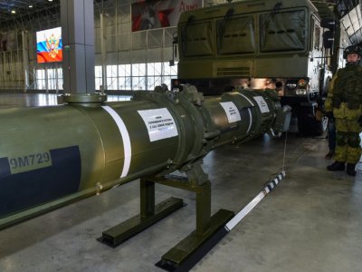 Un missile de croisière russe 9M729 dans un parc militaire, le 23 janvier 2019 près de Moscou - Vasily MAXIMOV [AFP/Archives]