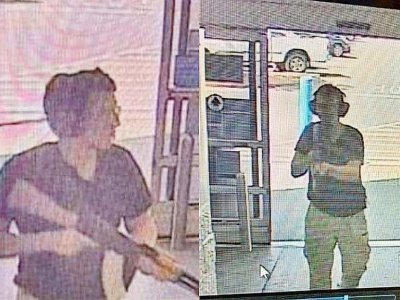 Photo du suspect entrant dans un hypermarché Walmart d'El Paso, au Texas, le 3 août 2019. La fusillade a fait plusieurs morts selon les autorités - Courtesy of KTSM 9 [KTSM 9 news Channel/AFP]