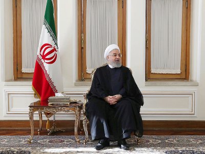 Photo diffusée par la présidence iranienne du président Hassan Rohani, lors d'une réunion au ministère des Affaires étrangères à Téhéran, le 6 août 2019 - HO [Iranian Presidency/AFP]